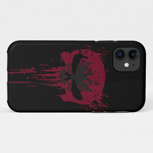 Red Grunge schedel Hoesje-Mate iPhone Case (Achterkant (horizontaal))