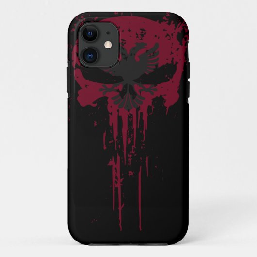 RED Grunge skull Hoesje-Mate iPhone Case (Achterkant)