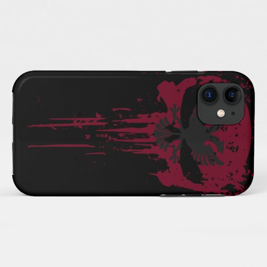 RED Grunge skull Hoesje-Mate iPhone Case (Achterkant (horizontaal))