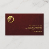 Red Grunge Texture Faux Gold Line Founder CEO Visitekaartje (Achterkant)