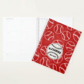 Red Grunged Baseball Pattern Planner (Display)