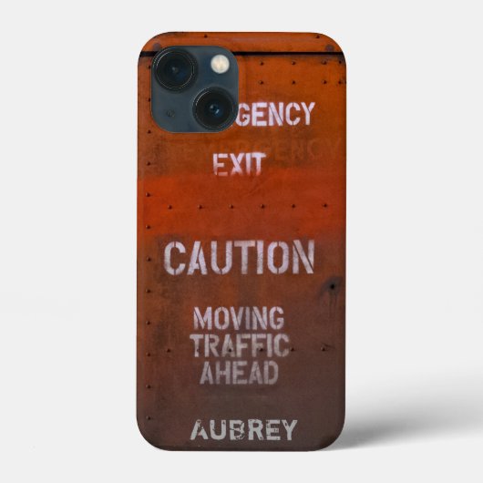 Red Grungy Emergency Exit Custom Name Case-Mate iPhone Case (Achterkant)