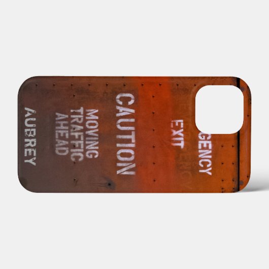 Red Grungy Emergency Exit Custom Name Case-Mate iPhone Case (Achterkant (horizontaal))