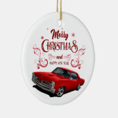 Red GTO-kerstwagen Keramisch Ornament (Rechts)