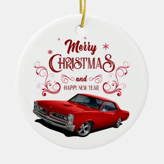 Red GTO-kerstwagen Keramisch Ornament (Voorkant)