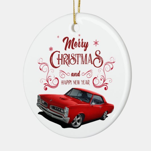 Red GTO-kerstwagen Keramisch Ornament (Links)