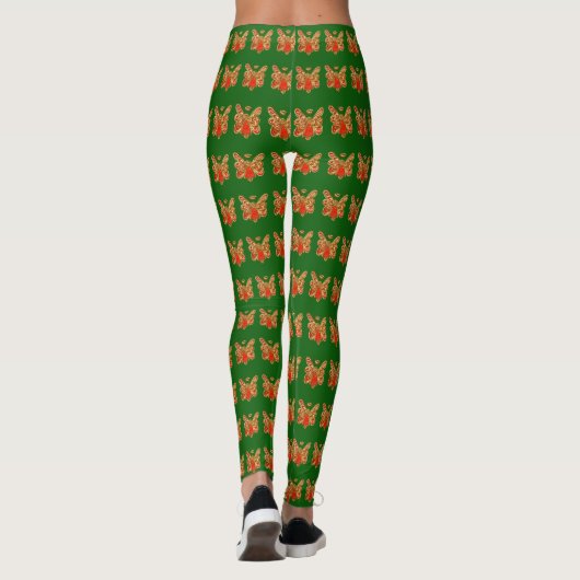 Red Guardian Angel Art Custom Holiday Leggings (Achterkant)