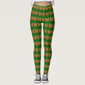 Red Guardian Angel Art Custom Holiday Leggings (Voorkant)