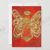 Red Guardian Angel Art Custom Invite of Invitation Kaart (Voorkant)