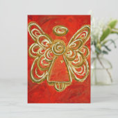 Red Guardian Angel Art Custom Invite of Invitation Kaart (Staand voorkant)