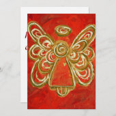 Red Guardian Angel Art Custom Invite of Invitation Kaart (Voorkant / Achterkant)