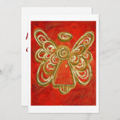 Red Guardian Angel Art Custom Invite of Invitation Kaart (Voorkant / Achterkant)