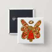 Red Guardian Angel Art Custom Vakantie Button Pin (Voorkant /achterkant)