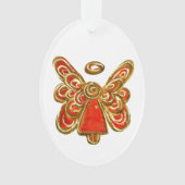 Red Guardian Angel Art Holiday Hanger Ornamenten (voorkant)