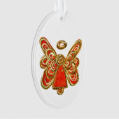 Red Guardian Angel Art Holiday Hanger Ornamenten (voorkant)
