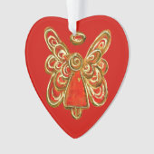 Red Guardian Angel Art Kersthanger Ornament (voorkant)