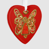 Red Guardian Angel Art Kersthanger Ornament (voorkant)