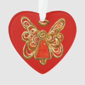 Red Guardian Angel Art Kersthanger Ornament (achterkant)
