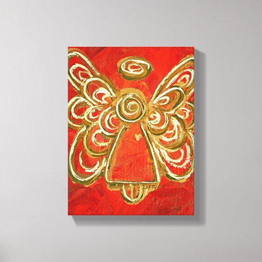 Red Guardian Angel Art Wrapped Canvas schilderen (Voorkant)
