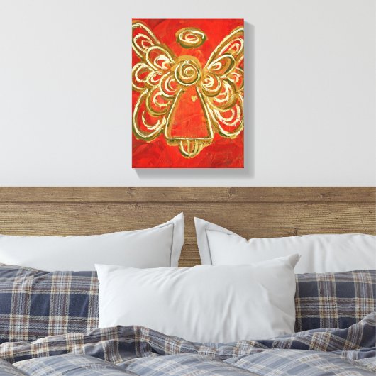 Red Guardian Angel Art Wrapped Canvas schilderen (Insitu (Slaapkamer))