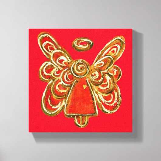 Red Guardian Angel Art Wrapped Canvas schilderen (Voorkant)
