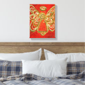 Red Guardian Angel Art Wrapped Canvas schilderen Afdruk (Insitu (Slaapkamer))