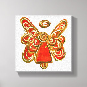 Red Guardian Angel Art Wrapped Canvas schilderen Afdruk