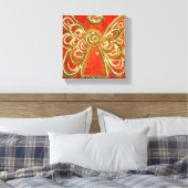 Red Guardian Angel Art Wrapped Canvas schilderen Afdruk (Insitu (Slaapkamer))