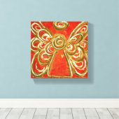 Red Guardian Angel Art Wrapped Canvas schilderen Afdruk (Insitu (Houten vloer))