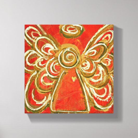Red Guardian Angel Art Wrapped Canvas schilderen Afdruk (Voorkant)