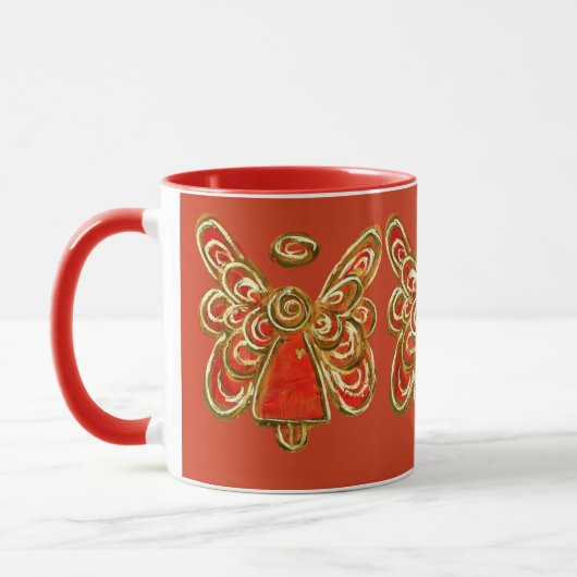 Red Guardian Angel Christmas Coffee Mok Cup (Links)