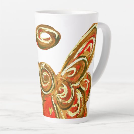 Red Guardian Angel Christmas Latte Coffee Mok Cup (Rechterhoek)