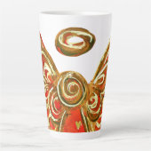 Red Guardian Angel Christmas Latte Coffee Mok Cup (Voorkant)