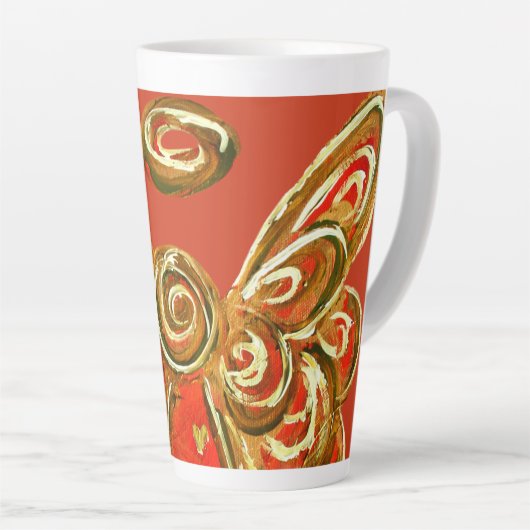 Red Guardian Angel Christmas Latte Coffee Mok Cup (Rechterhoek)