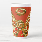 Red Guardian Angel Christmas Latte Coffee Mok Cup (Voorkant)