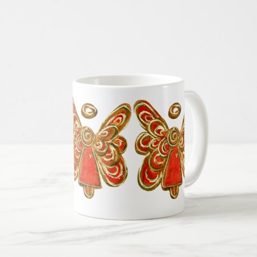 Red Guardian Angel Custom Art Koffie Mok Cup (Voorkant rechts)
