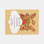 Red Guardian Angel Serenity Prayer Blanket Fleece Deken (Voorkant (Horizontaal))
