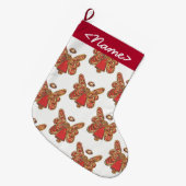 Red Guardian Angel Stocking Grote Kerstsok (Voorkant (Hangend))