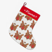 Red Guardian Angel Stocking Grote Kerstsok (Voorkant (Hangend))