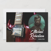 Red Guitar Celebration of Life Kaart (Voorkant)