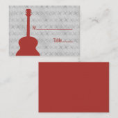 Red Guitar Grunge Place Card Plaatskaartje (Voorkant / Achterkant)