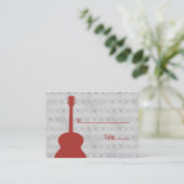 Red Guitar Grunge Place Card Plaatskaartje (Staand voorkant)