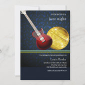 Red Guitar Invitation Kaart (Voorkant)