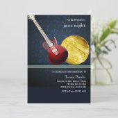 Red Guitar Invitation Kaart (Staand voorkant)