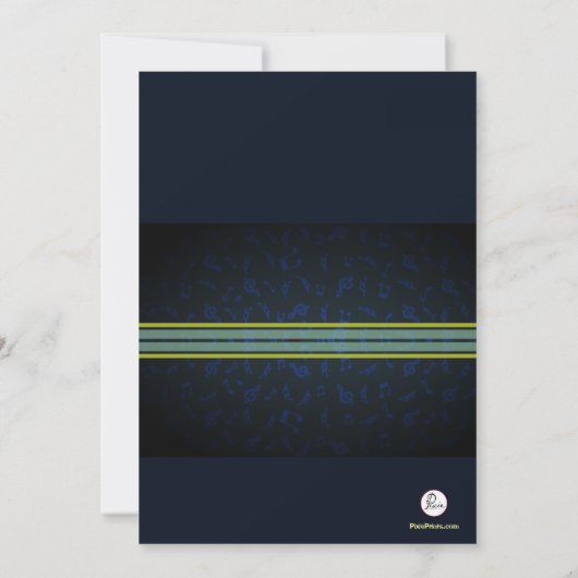 Red Guitar Invitation Kaart (Achterkant)