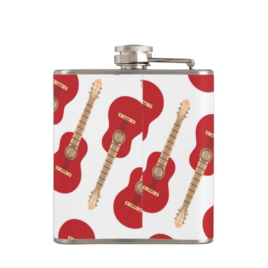 Red Guitar Pattern Heupfles (Achterkant)