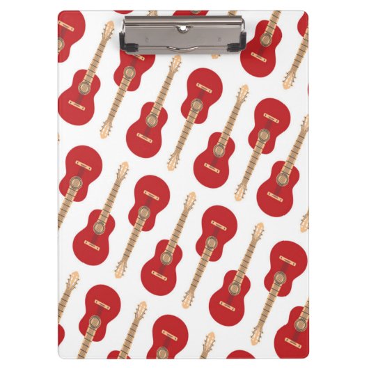 Red Guitar Pattern Klembord (Voorkant)
