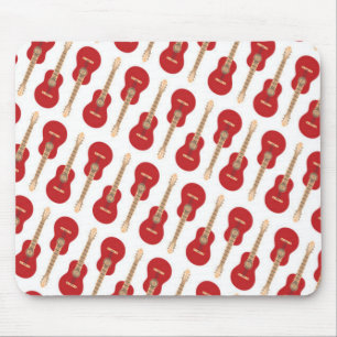 Red Guitar Pattern Muismat