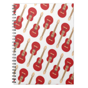 Red Guitar Pattern Notitieboek