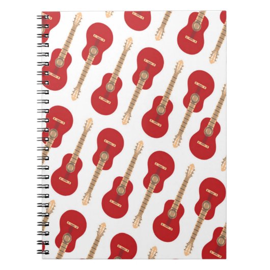 Red Guitar Pattern Notitieboek (Voorkant)